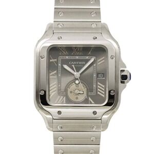 Cartier Santos De Cartier Dual Time Watch LM Wssa0076 Date Automatic Winding